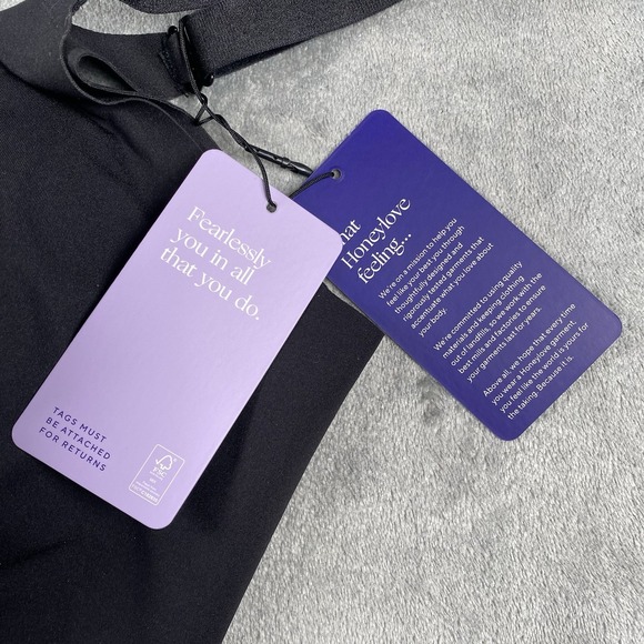 HoneyLove Mid-Thigh Shapewear Bodysuit Women's Sz 2X Black Built-In Bra NWT - Picture 3 of 12